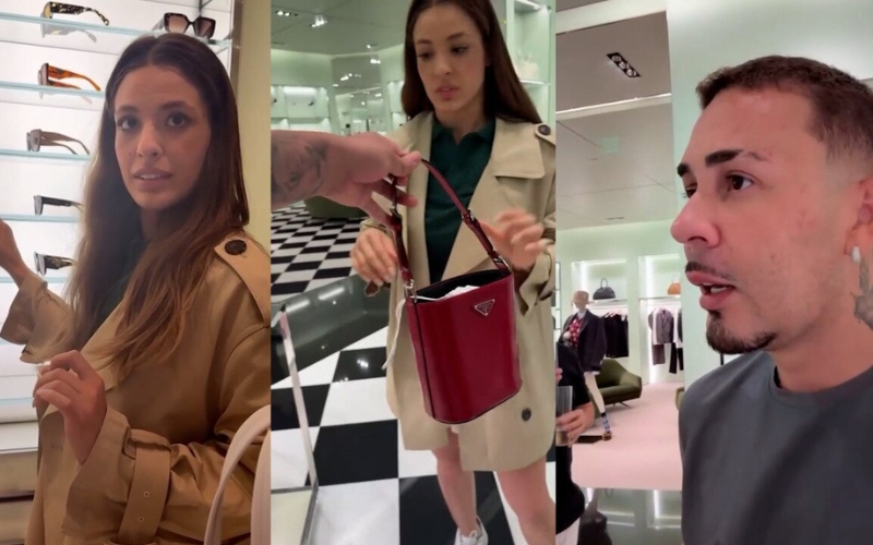 Carlinhos Maia presenteia Beatriz Reis com duas bolsas da Prada avaliadas em R$17 mil cada