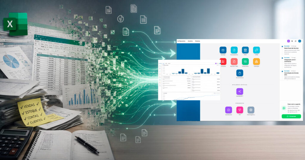 Evolução de planilhas em Excel para o ERP.
