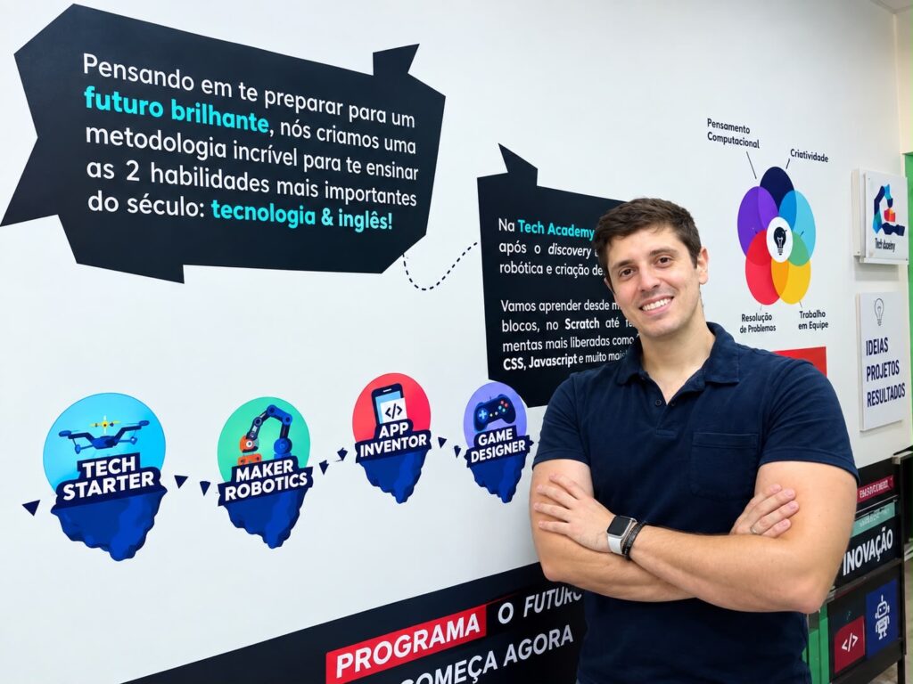 João Aleixo é fundador da The Future School, escola de tecnologia e robótica criada em São José do Rio Preto, no interior de São Paulo.